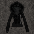 Sexy Slim Fit Black Fur Hoodie