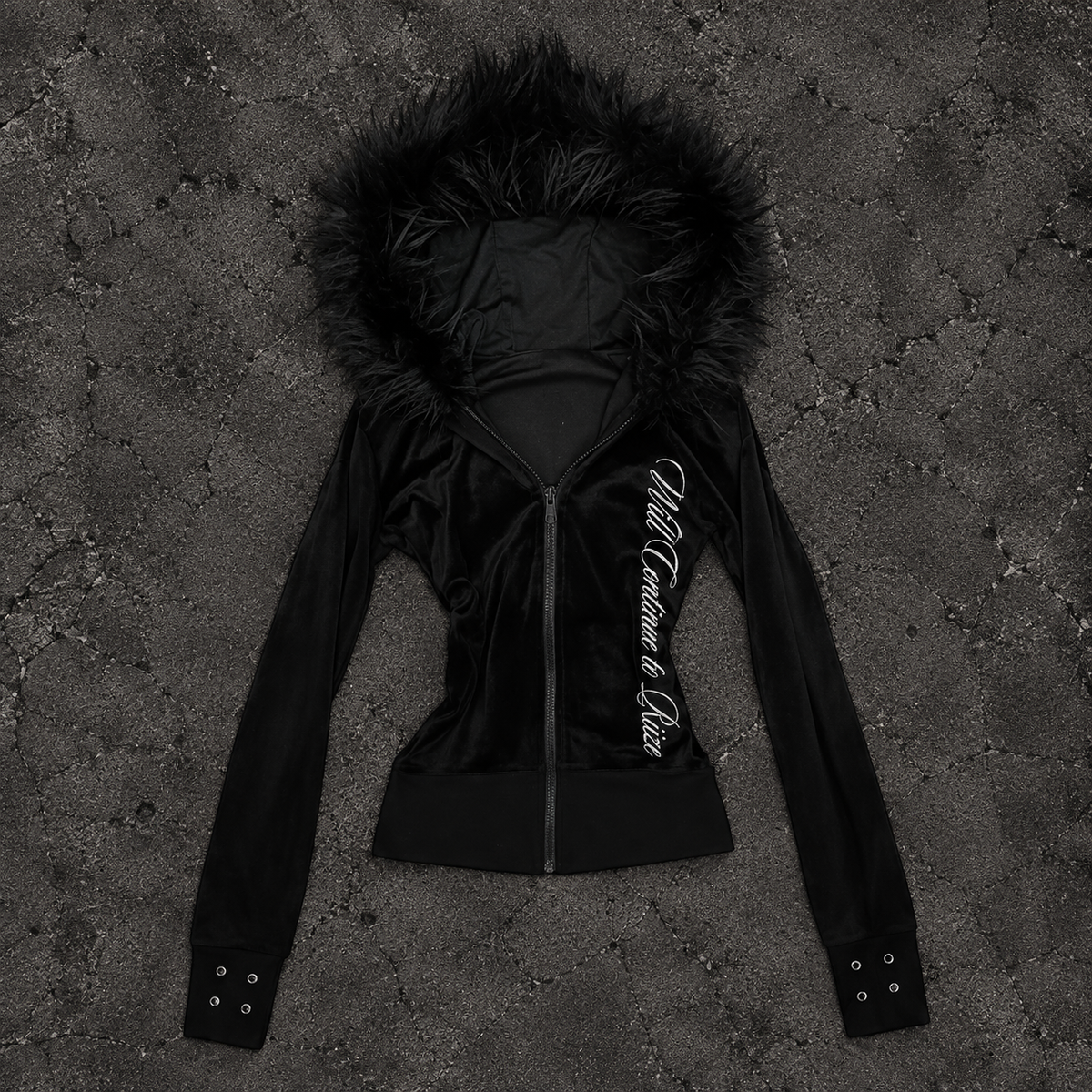 Sexy Slim Fit Black Fur Hoodie