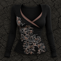 Mocha Flower Sleeved Top