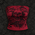 Skull Print Red Tube Top