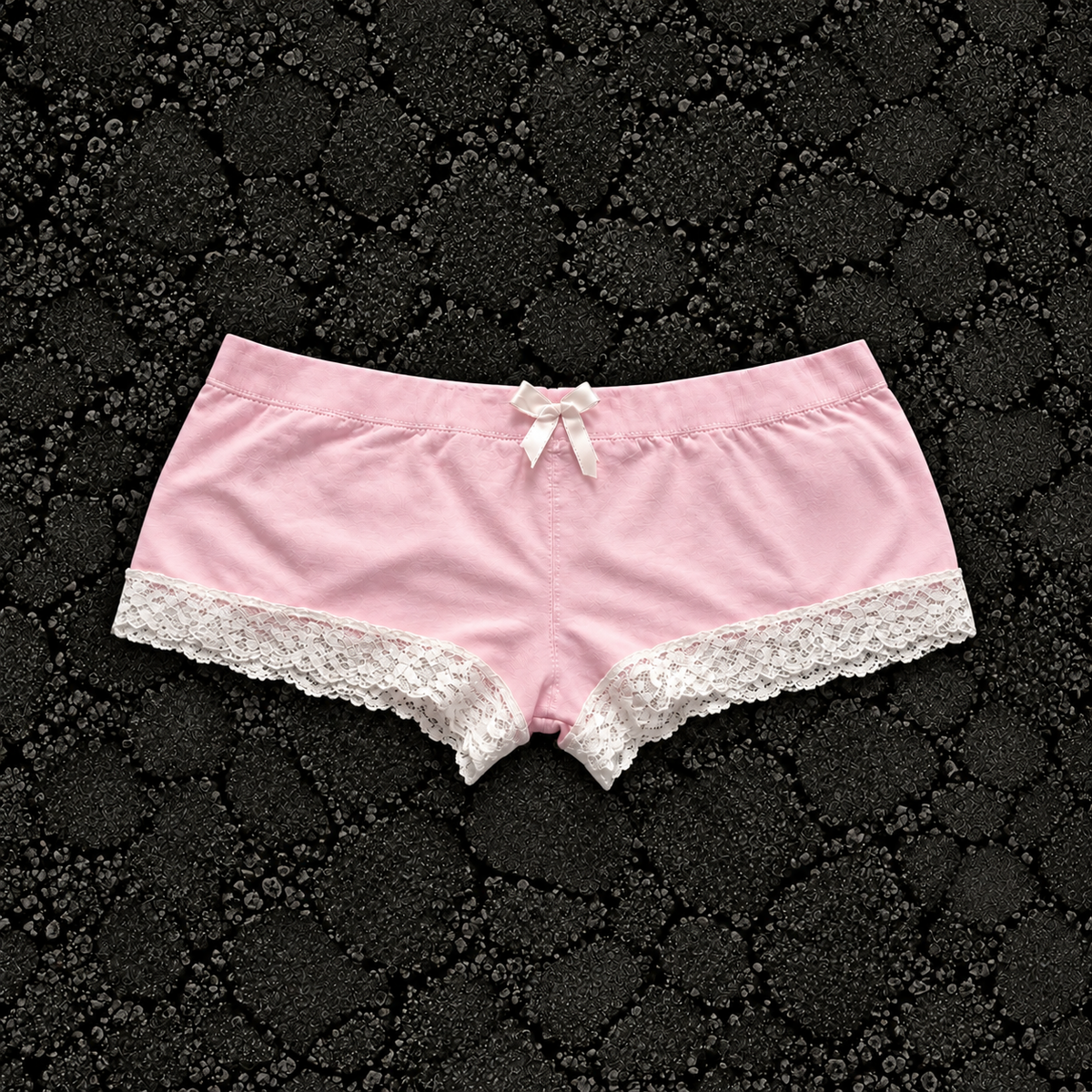 Pink Lace and Bow Shorts