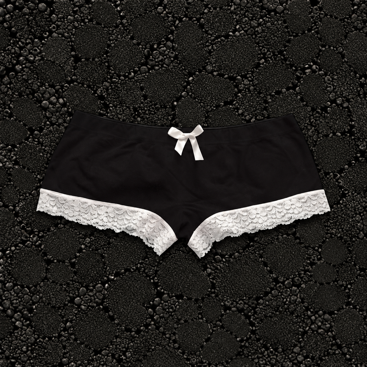 Black Lace and Bow Shorts