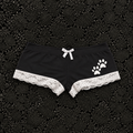 Paw Print Black Lace and Bow Shorts