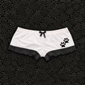 Paw Print Pink White Lace and Bow Shorts