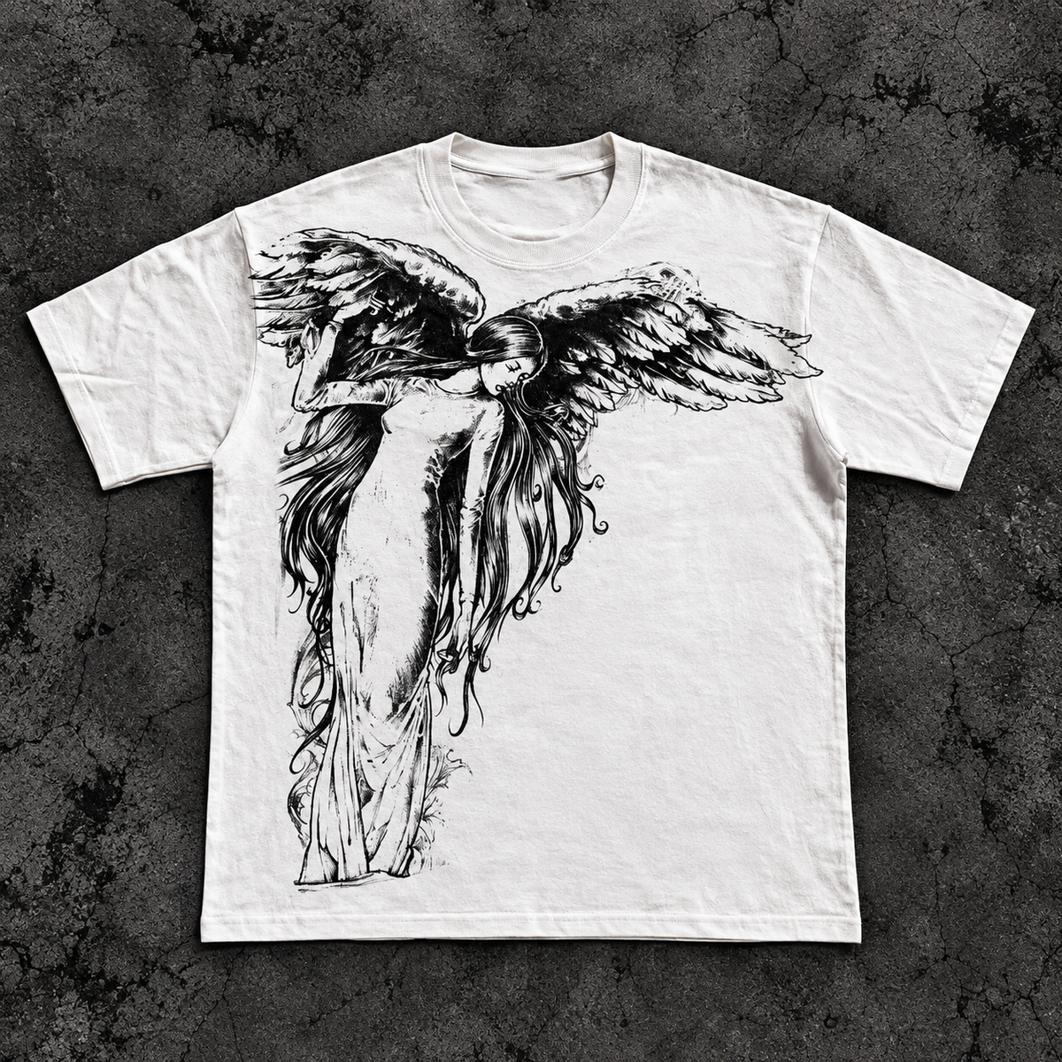 White Gothic Angel Tee