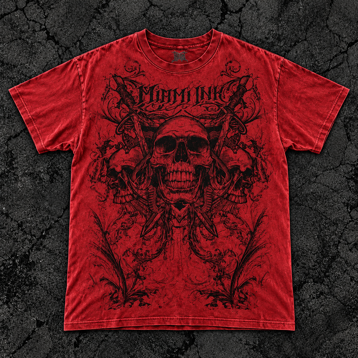 Crimson Skull Gothic Graphic Tee
