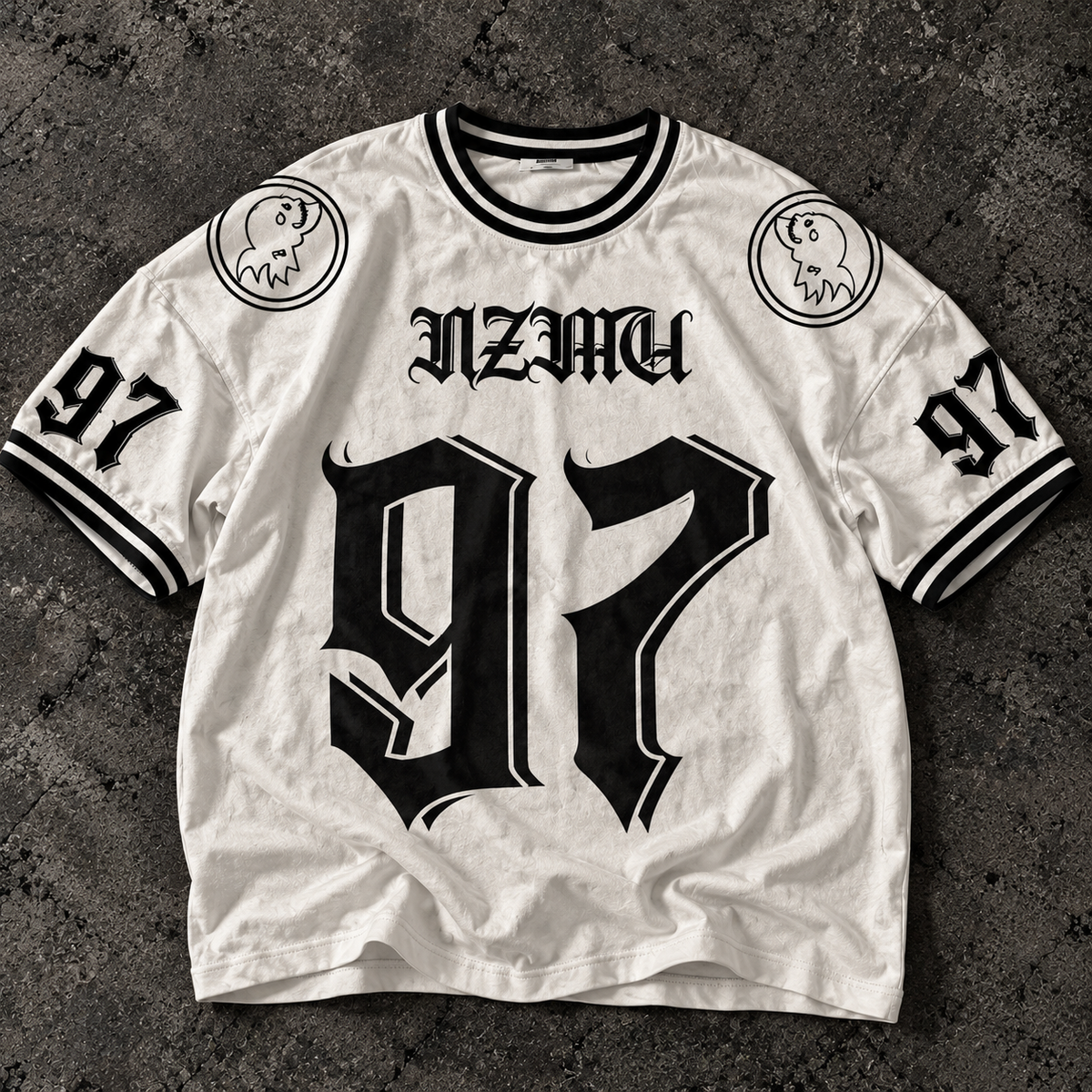 97 White Varsity Jersey Tee