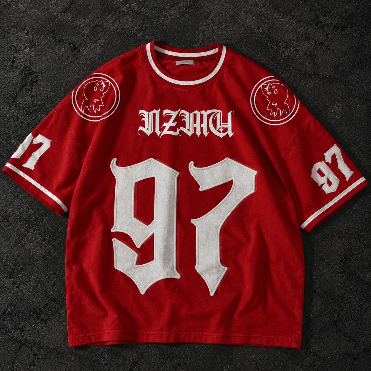 97 Red Varsity Jersey Tee