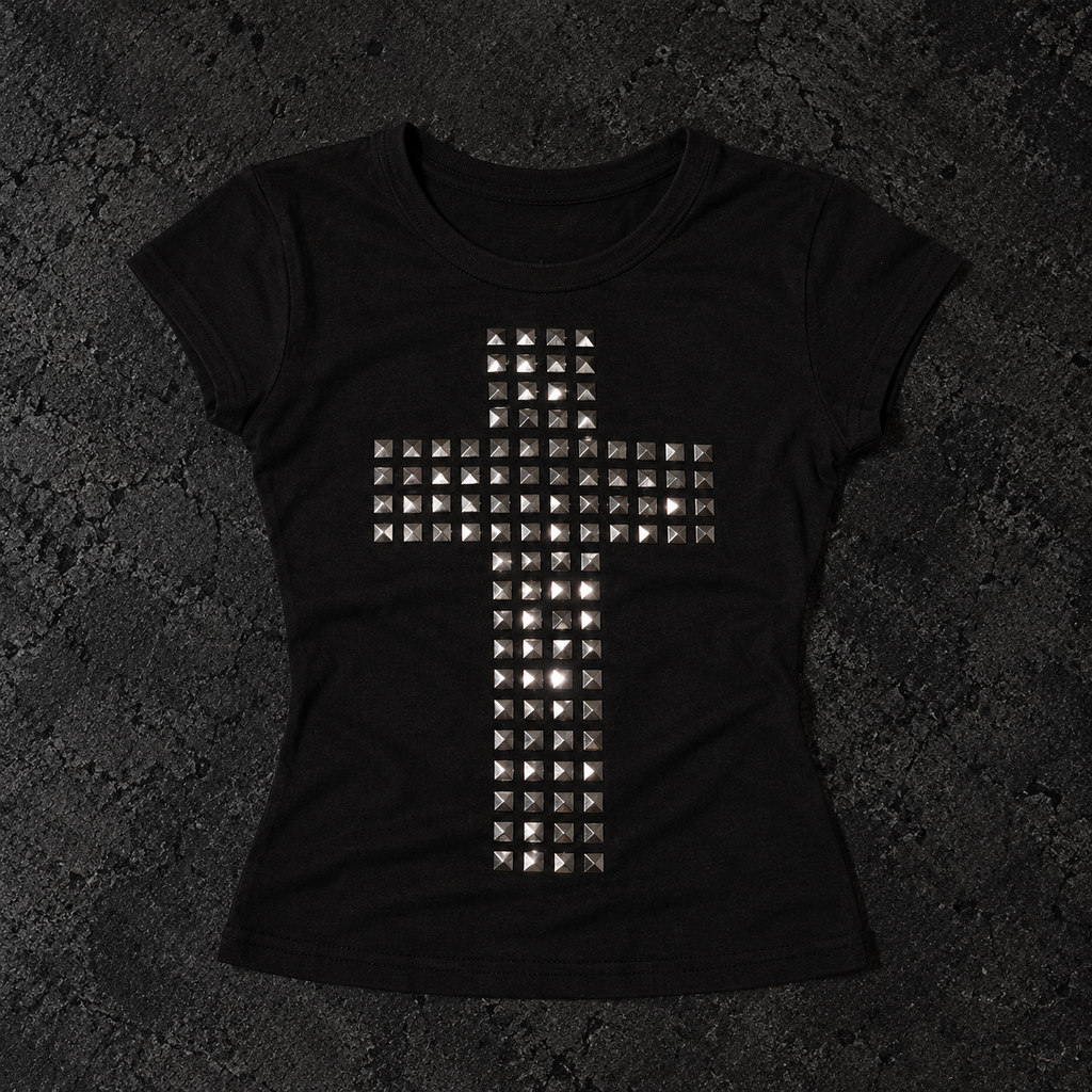 Studded Cross Baby Tee